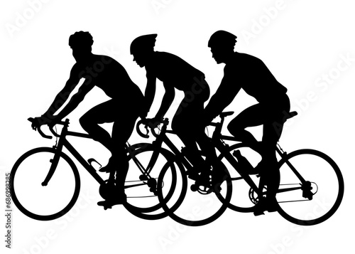 Sport people whit bike on white background
