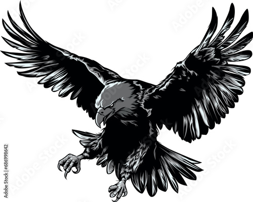  illustration vector graphic of eagle in flight mascot good for logo sport ,t-shirt ,logo