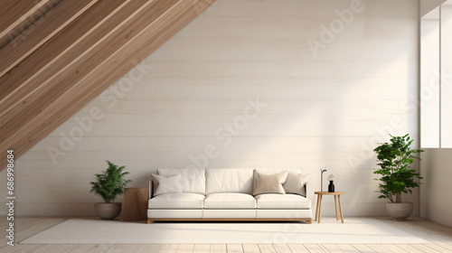 A 3D rendering of a loft-style room © Rimsha