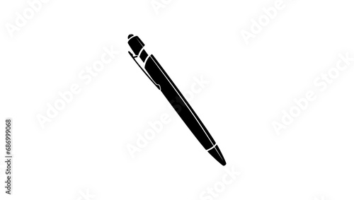 Ballpoint Pen, black isolated silhouette photo