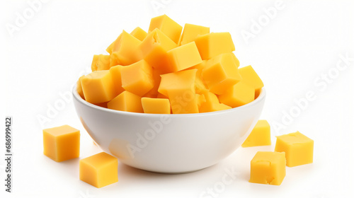 A Bowl of Cheddar Cheese Cube
