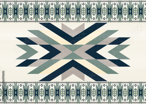 American ethnic native pattern.Traditional Navajo,Aztec,Apache,Southwest and Mexican style fabric pattern.Abstract vector motifs pattern.Design for fabric,clothing,blanket,carpet,woven,wrap,decoration