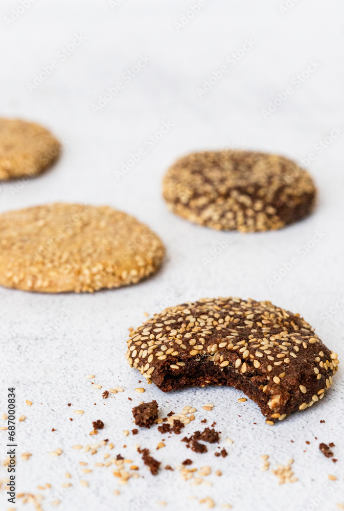 Sesame cookies with cookie crumbs Sesame cookies with cookie crumbs