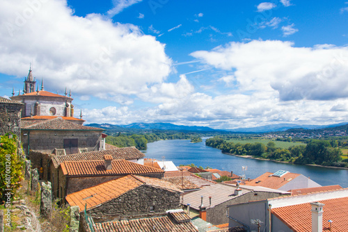 landscape of  the town of Tui on river minho
