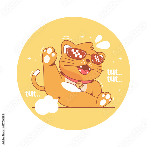funny cat meme vector 