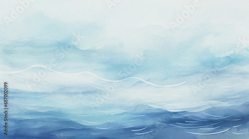 Fototapeta Naklejka Na Ścianę i Meble -  gray and blue cloudy wave abstract watercolor background template