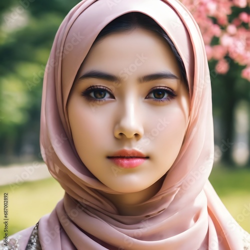 Beautiful Hijab Asian Women Background
