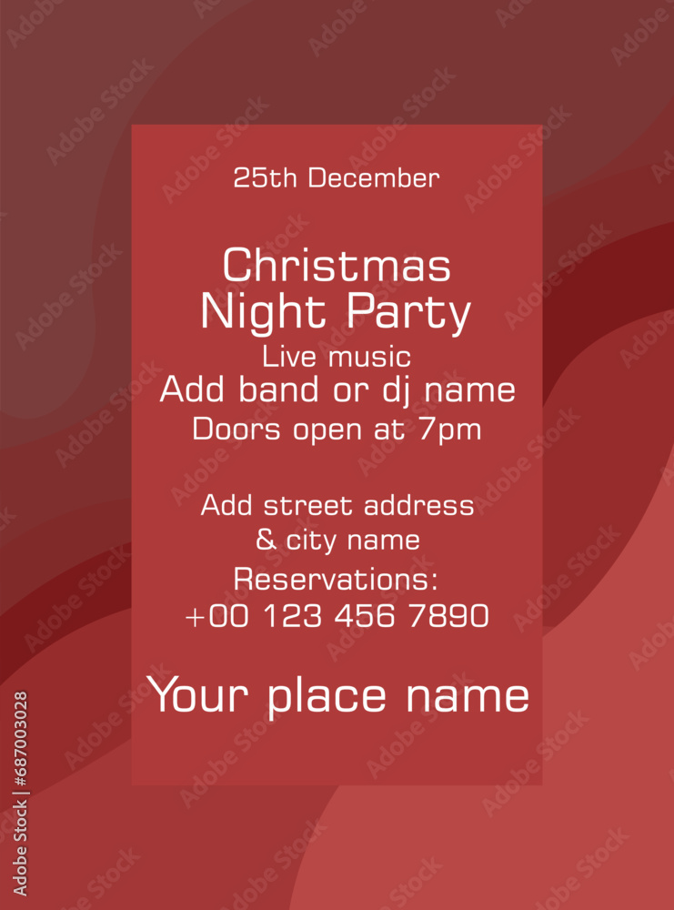 Christmas party flyer poster or social  media post design