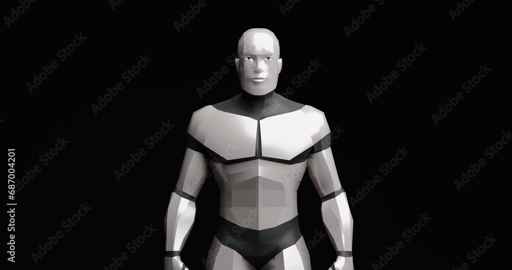 robot over black background made in 3d with blender robot over black background made in 3d with blender