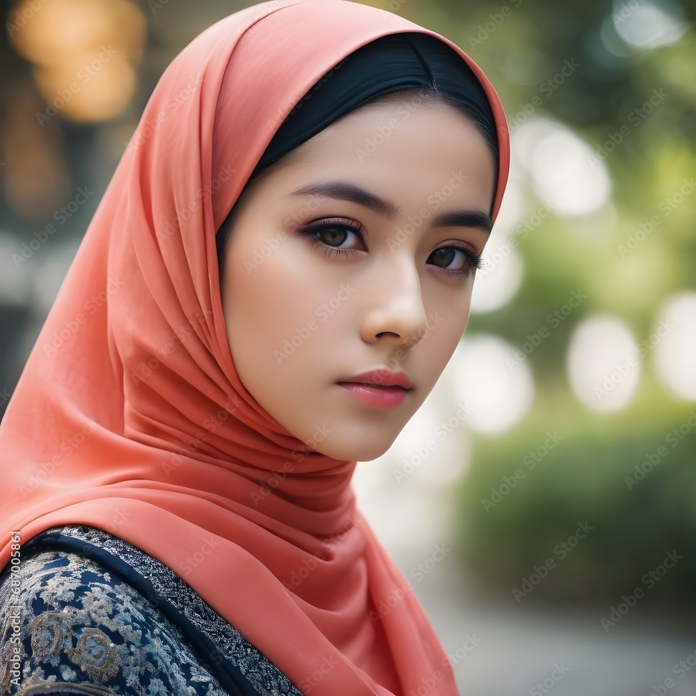 Beautiful Hijab Asian Women Background