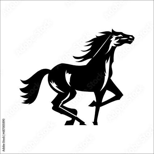 Abstract Artistry Exploring Horses in Black and White Tattoo Illustration