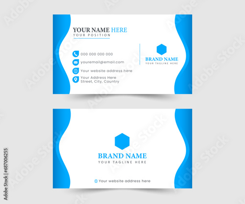 Double-sided creative business card template. Portrait and landscape orientation. Horizontal and vertical layout. Creative and modern business card template

 photo