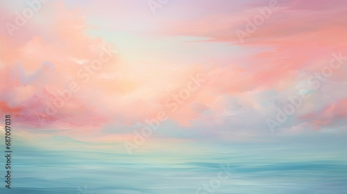a silky background in soft pastel shades of pink and turquoise, reminiscent of a tranquil sunrise or the gentle caress of a coastal breeze.