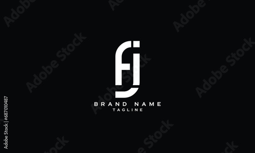 FIJ, FJI, IFJ, IJF, JIF, JFI, Abstract initial monogram letter alphabet logo design