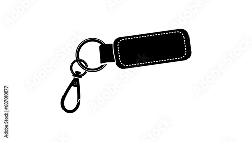Keychain for keys, black isolated silhouette