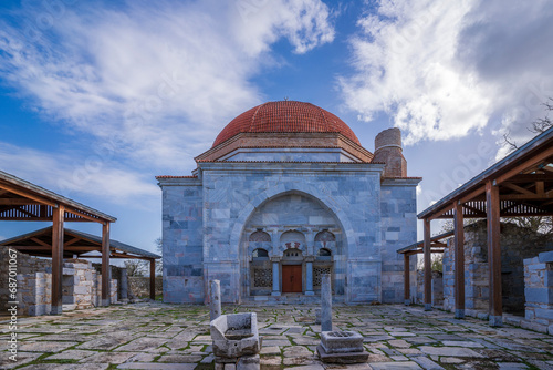İlyas Bey Mosque view in Balat Village of Turkey photo