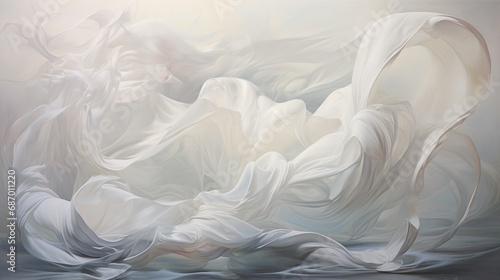 a stunning collision on a luminous white canvas. photo