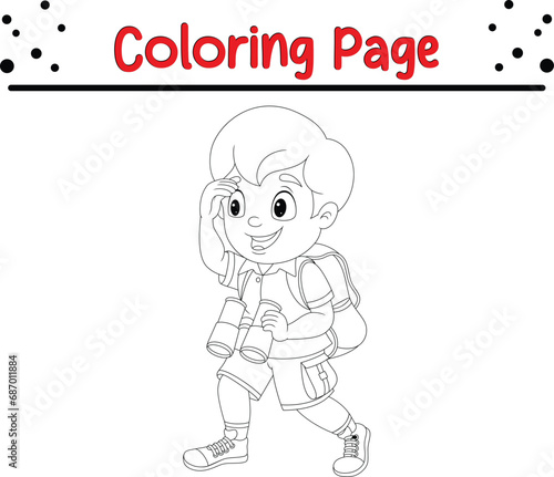cute boy scout coloring page for kids