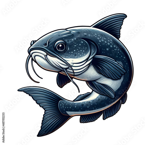 Catfish 3D illustration Isolated on transparent Background