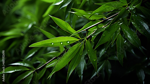 "Swaying Green Bamboo: Romantic Hidden Exposure", landscape of bamboo tree in the forest, Danewort or dane weed or danesblood or dwarf elder or walewort ou dwarf elderberry or elderwort , Sambucus eb 