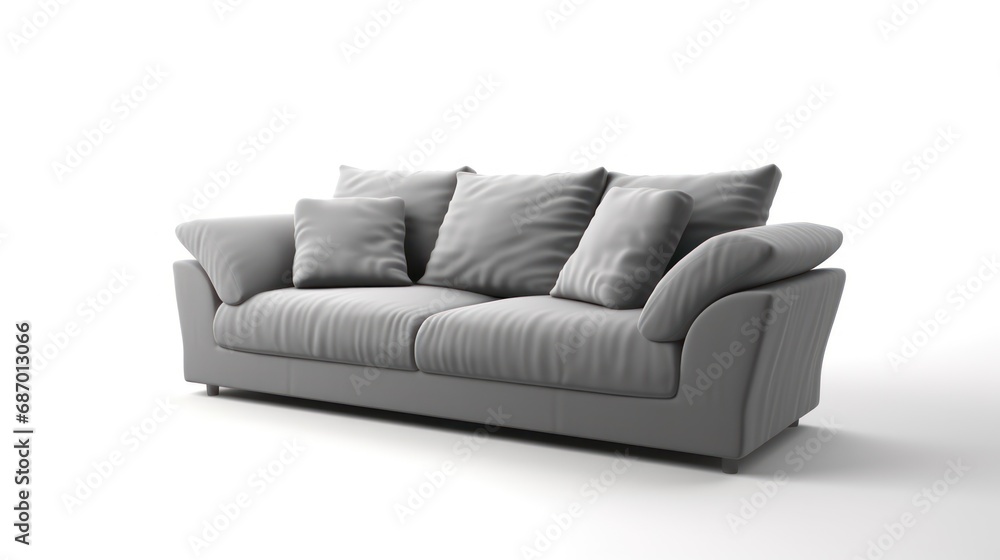 Fototapeta premium gray sofa with shadow isolated on white background.
