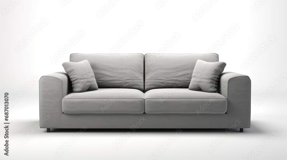 gray sofa with shadow isolated on white background. gray sofa with shadow isolated on white background.