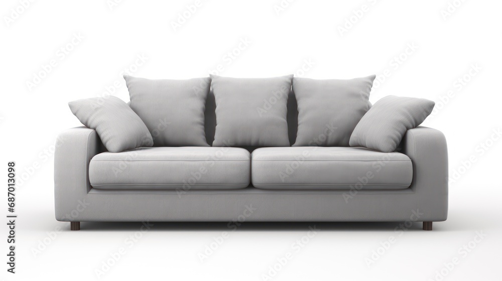 gray sofa with shadow isolated on white background. gray sofa with shadow isolated on white background.
