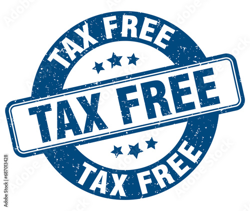 tax free stamp. tax free label. round grunge sign