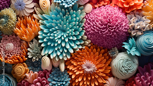 close up texture of sea corals with vibrant pastel colors created with AI generative tools, Beautiful Flowers Abstract Background, macro photo of a whimsical coral reef, a bright pink underwater wor