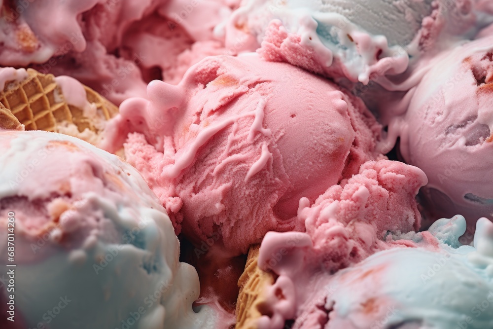 macro texture swirl of colorful ice cream macro texture swirl of colorful ice cream