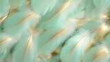 Feathers background mint colour luxury pattern texture