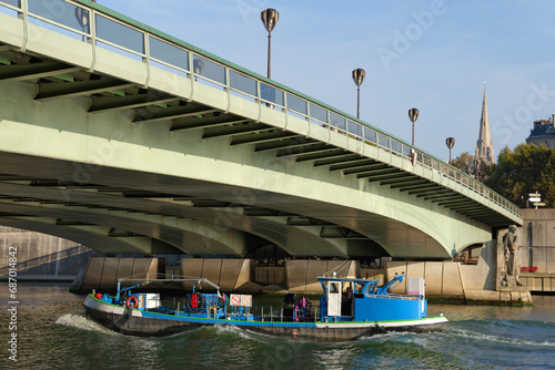 Barge under the Alma Bridge in the 8th arrondissement of Paris