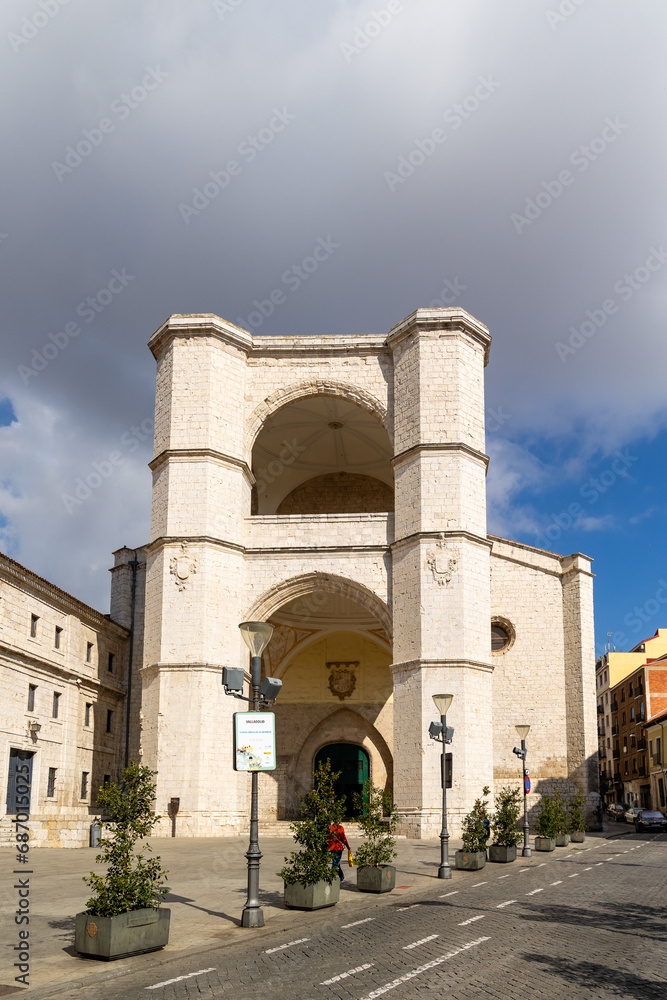 Valladolid, Spain - October 13, 2023: Church of San Benito in the historic center in the city of Valladolid, Spain