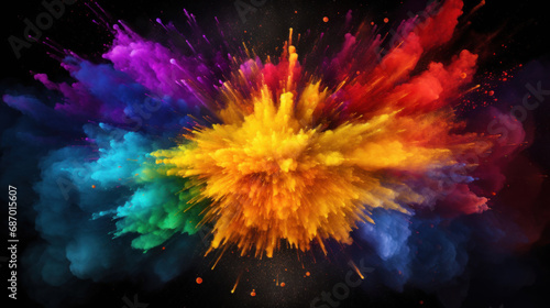 Colorful cloud of ink in water on black background. Abstract background