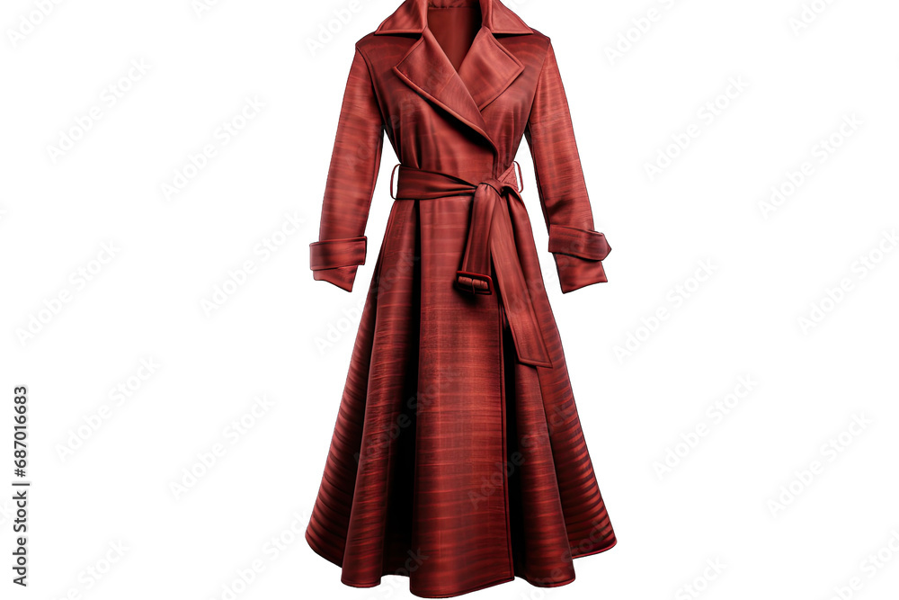 Luxury Womens Long Coat With Box Pattern On Transparent Background Luxury Womens Long Coat With Box Pattern On Transparent Background