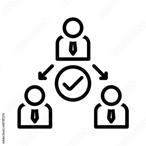 Black line icon for Delegate