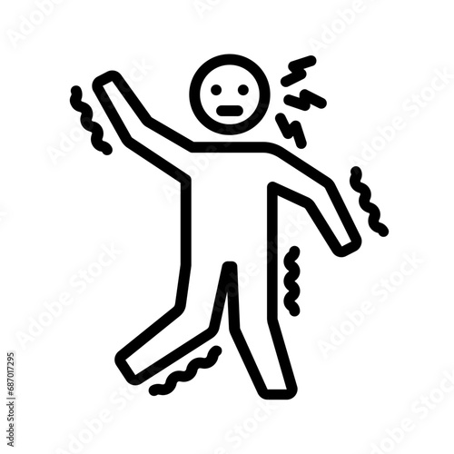 Black line icon for Seizure disorder