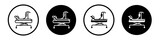 Hospital bed icon set. emergency ward stretcher vector symbol. icu room treatment bed icon in black filled and outlined style.