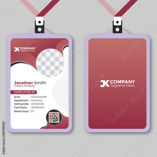 Modern minimalist Identity Card With Gradient and creative carved shape