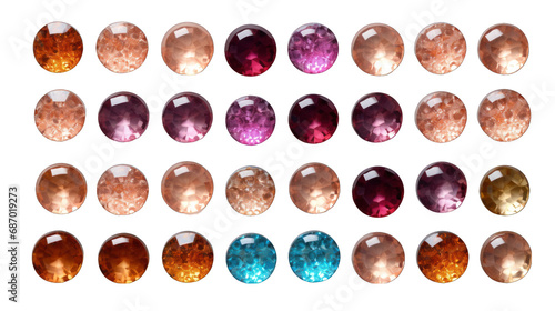 Sequins Set Isolated on Transparent or White Background, PNG