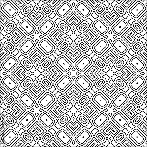  Figures from lines.Abstract background. Black pattern for web page, textures, card, poster, fabric, textile. Repeat pattern. 