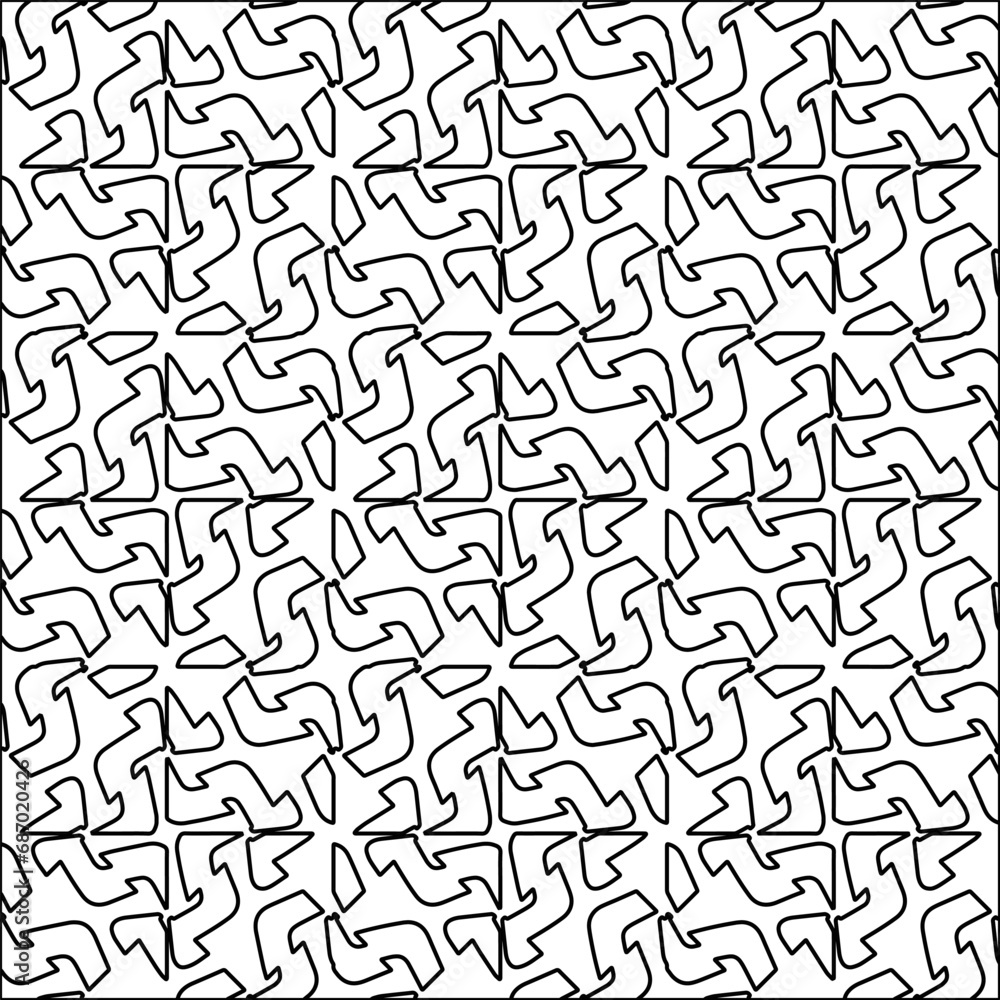 Figures from lines.Abstract background. Black pattern for web page, textures, card, poster, fabric, textile. Repeat pattern. Figures from lines.Abstract background. Black pattern for web page, textures, card, poster, fabric, textile. Repeat pattern.