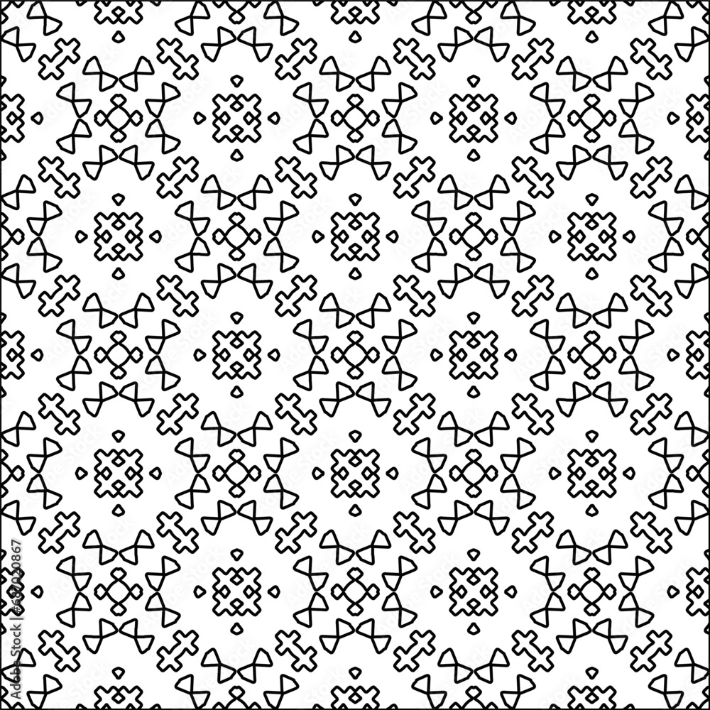 Figures from lines.Abstract background. Black pattern for web page, textures, card, poster, fabric, textile. Repeat pattern. Figures from lines.Abstract background. Black pattern for web page, textures, card, poster, fabric, textile. Repeat pattern.