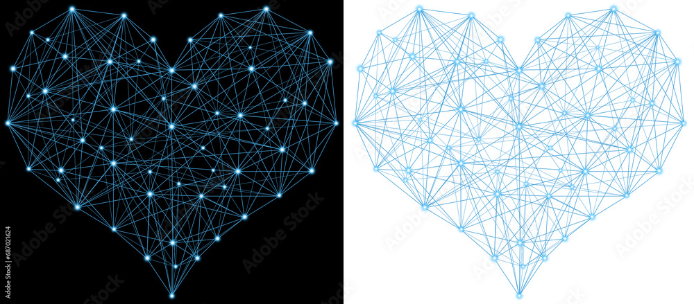 love blue line network with light dot futuristic technology concept transparent background - obrazy, fototapety, plakaty 