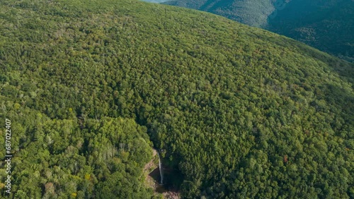 Aerial  hyper lapse over Kaaterskill falls photo