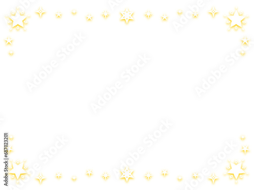 白と黄色のシンプルで可愛い星のキラキラフレーム © lapana