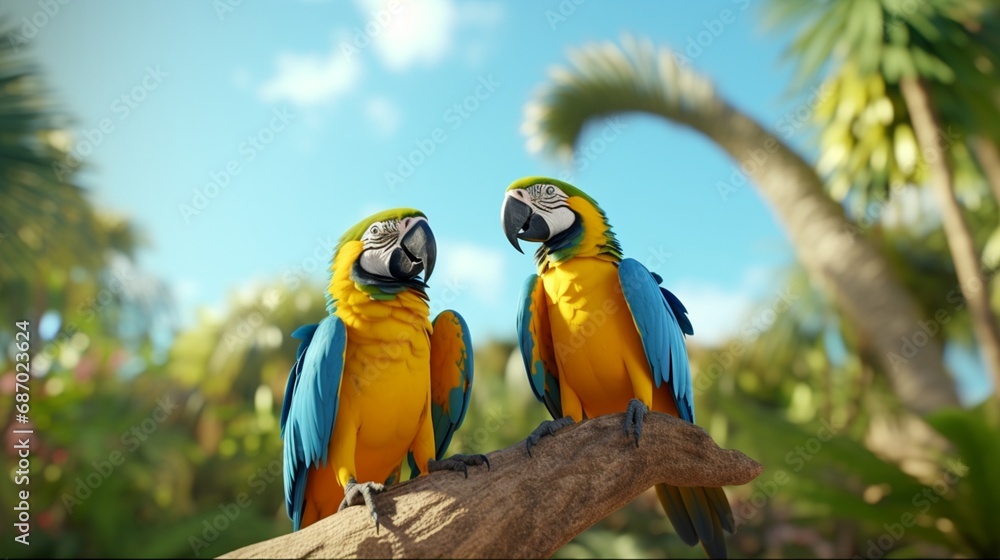 Yellow and Blue Macaws in the Wild Yellow and Blue Macaws in the Wild