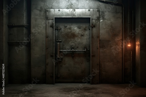 Iron door to the pantry, bomb shelter or stored, photo