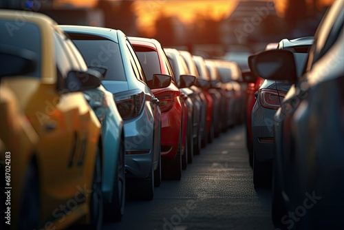 There is a traffic jam of cars. © BetterPhoto