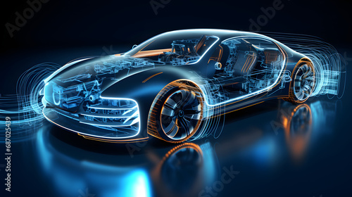 Automotive technology concept. Generative Ai.
